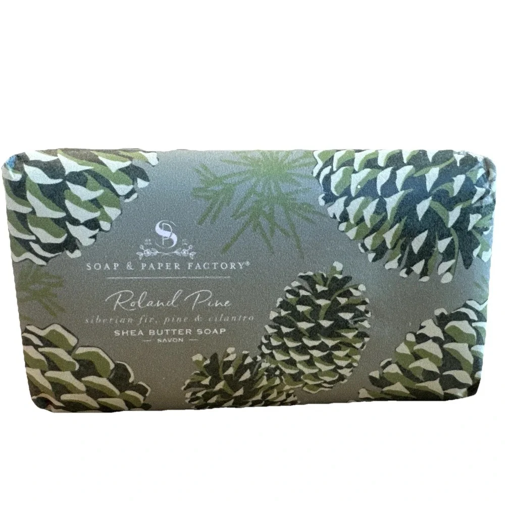 Soap & Paper Factory Roland Pine Shea Butter Soap, 5 oz. Vegan Siberian Fir Pine